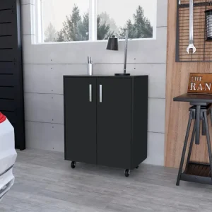 Organizador para Garaje Based, Wengue, con cerradura y llave para puerta ZF Virtual Muebles ZF