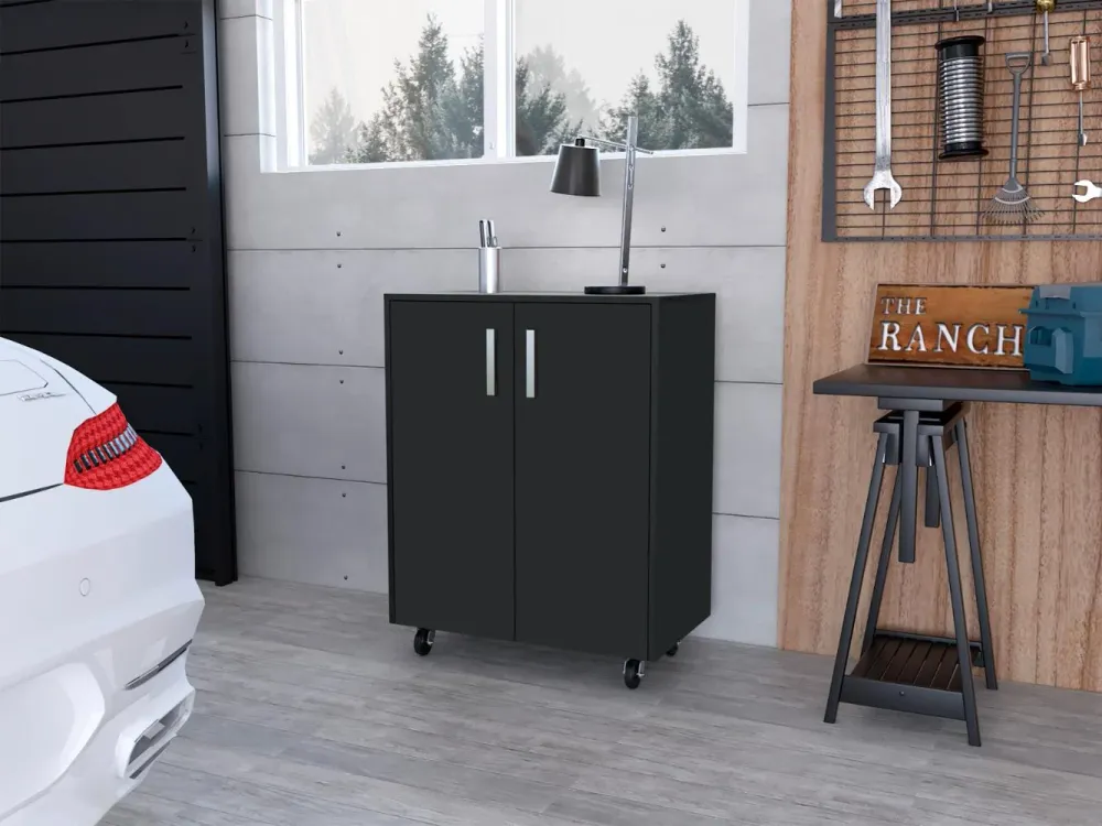 Organizador para Garaje Based, Wengue, con cerradura y llave para puerta ZF Virtual Muebles ZF