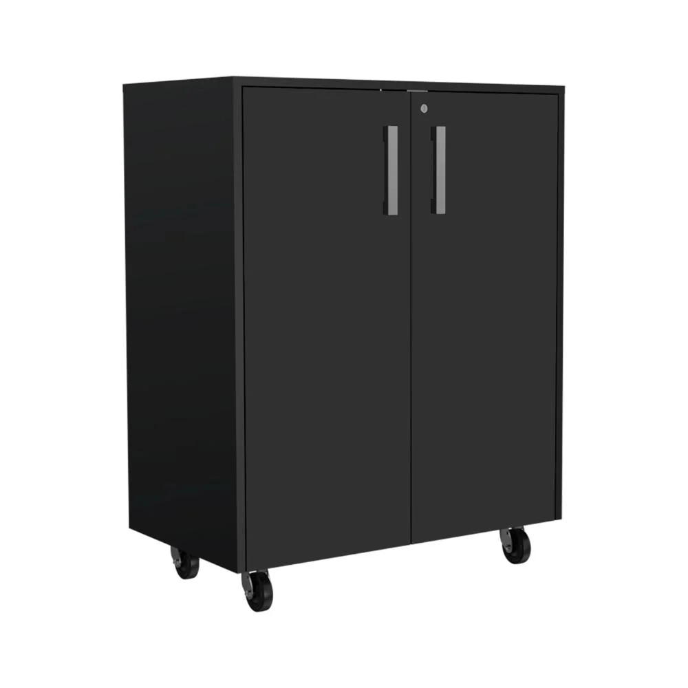 Organizador para Garaje Based, Wengue, con cerradura y llave para puerta ZF Virtual Muebles ZF