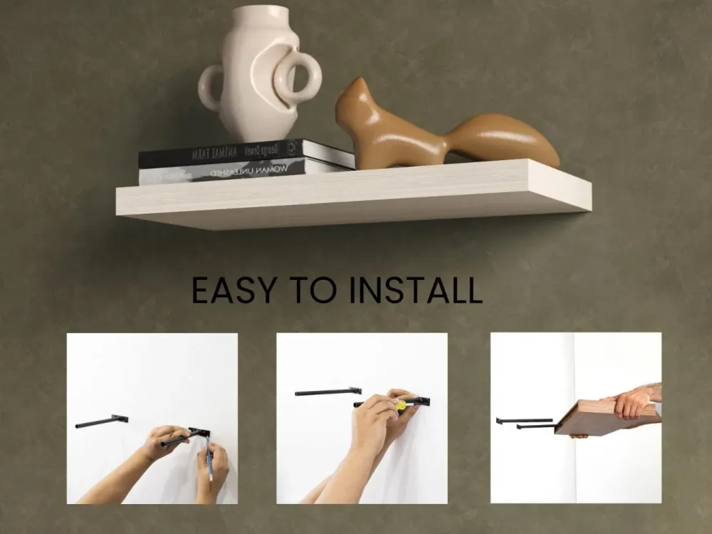 Repisa Flotante Maca X2, Nevado, con espacio para ubicar objetos ZF Virtual Muebles ZF
