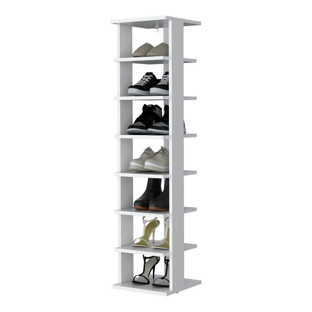 Zapatero Odes, Blanco, con siete entrepaños ZF Virtual Muebles ZF