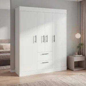 Closet Aura, Blanco Duqueza, Con 4 Puertas y 2 Cajones VM Hogar