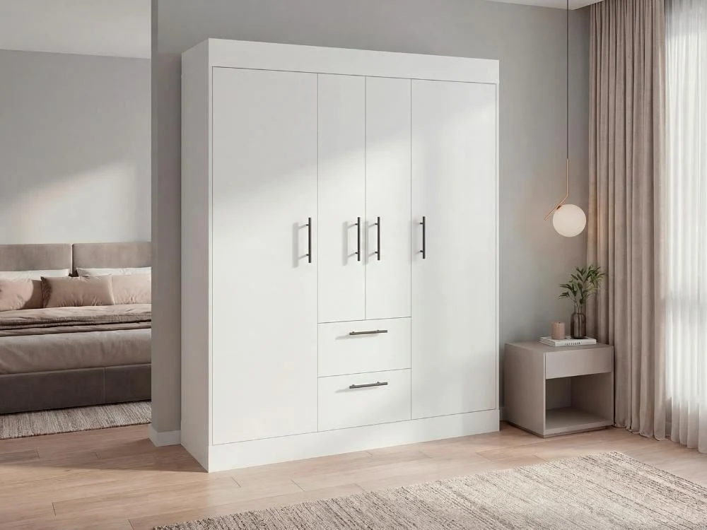 Closet Aura, Blanco Duqueza, Con 4 Puertas y 2 Cajones VM Hogar