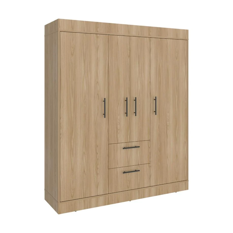 Closet Aura II, Fresno Europeo y Wengue, con 4 puertas y dos cajones VM Hogar