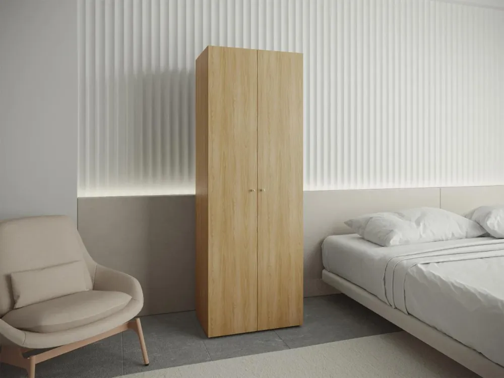 Closet Beico, Fresno Europeo y Blanco Duqueza, Con Dos Puertas Abatibles y Un TuboCromado VM Hogar