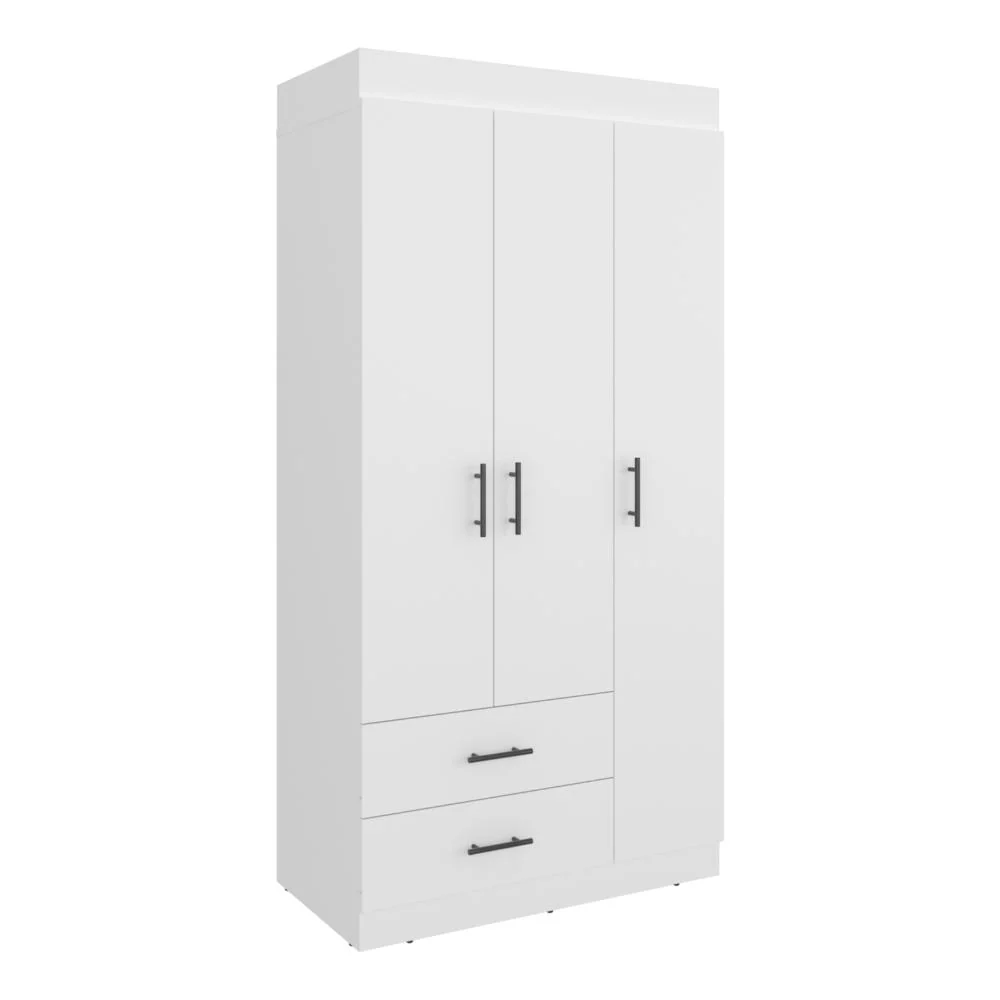 Closet Houston, Blanco Duqueza, Con Cuatro Puertas Batientes y Dos Cajones Con Amplio Espacio De Almacenamiento VM Hogar