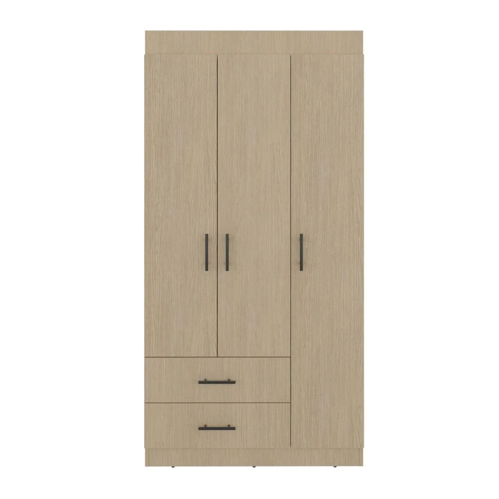 Closet Houston , Cartagena y Wengue , Con tres puertas batientes y dos cajones con amplio espacio de almacenamiento VM Hogar