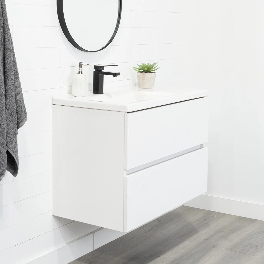 Mueble para Lavamanos Notam, Blanco Duqueza, con dos cajones VM Hogar