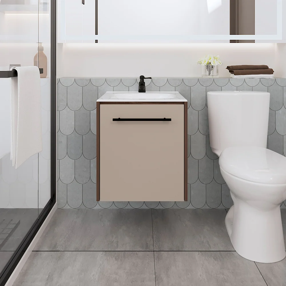 Mueble Para Lavamanos Vulcan, Milan y Capri, Incluye Lavamanos Corona en Porcelana Sanitaria VM Hogar