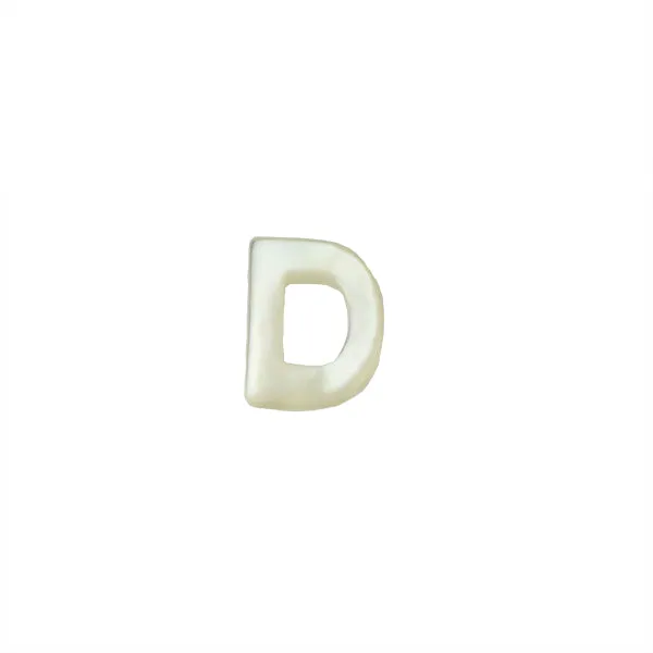 Dije Madre Perla Inicial D 10x8mm Blanco Radiante