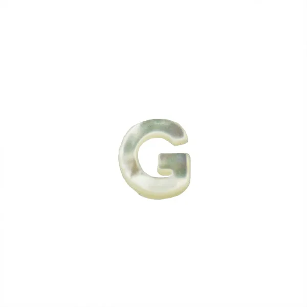 Dije Madre Perla Inicial G 10x9mm Blanco Radiante