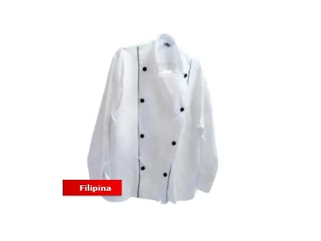 Filipina p/chef blanca manga larga talla abultado
