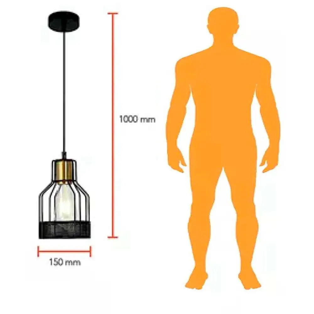 Recargable Colgante acero cromo negro th8015/c n tecno home