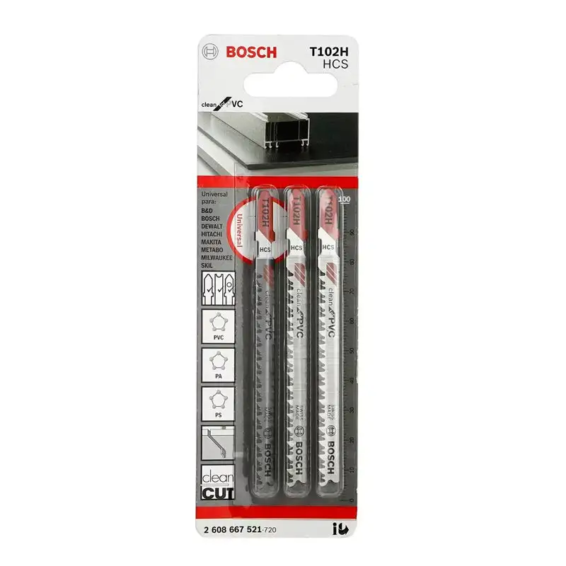 Segueta t102h clean pvc blíster con 3 unidades Kit Completo