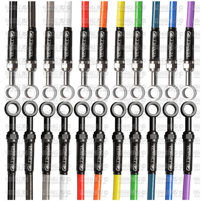 Prueba de Niños Kit de latiguillos delanteros Venhill Negro/Negro HON1015F1