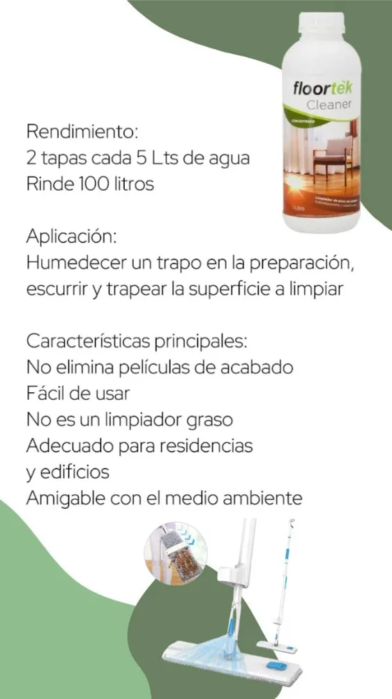 Desengrasante Limpiador pisos madera Floortek-Pisos Hidrolaqueado 1 Lt