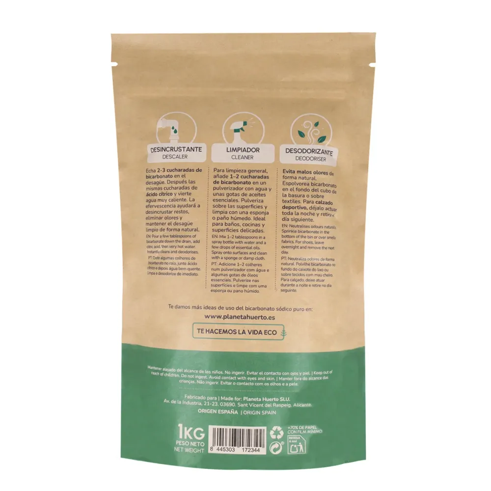 Desinfectante Pack 6x Bicarbonato sódico Planeta Huerto 1 Kg