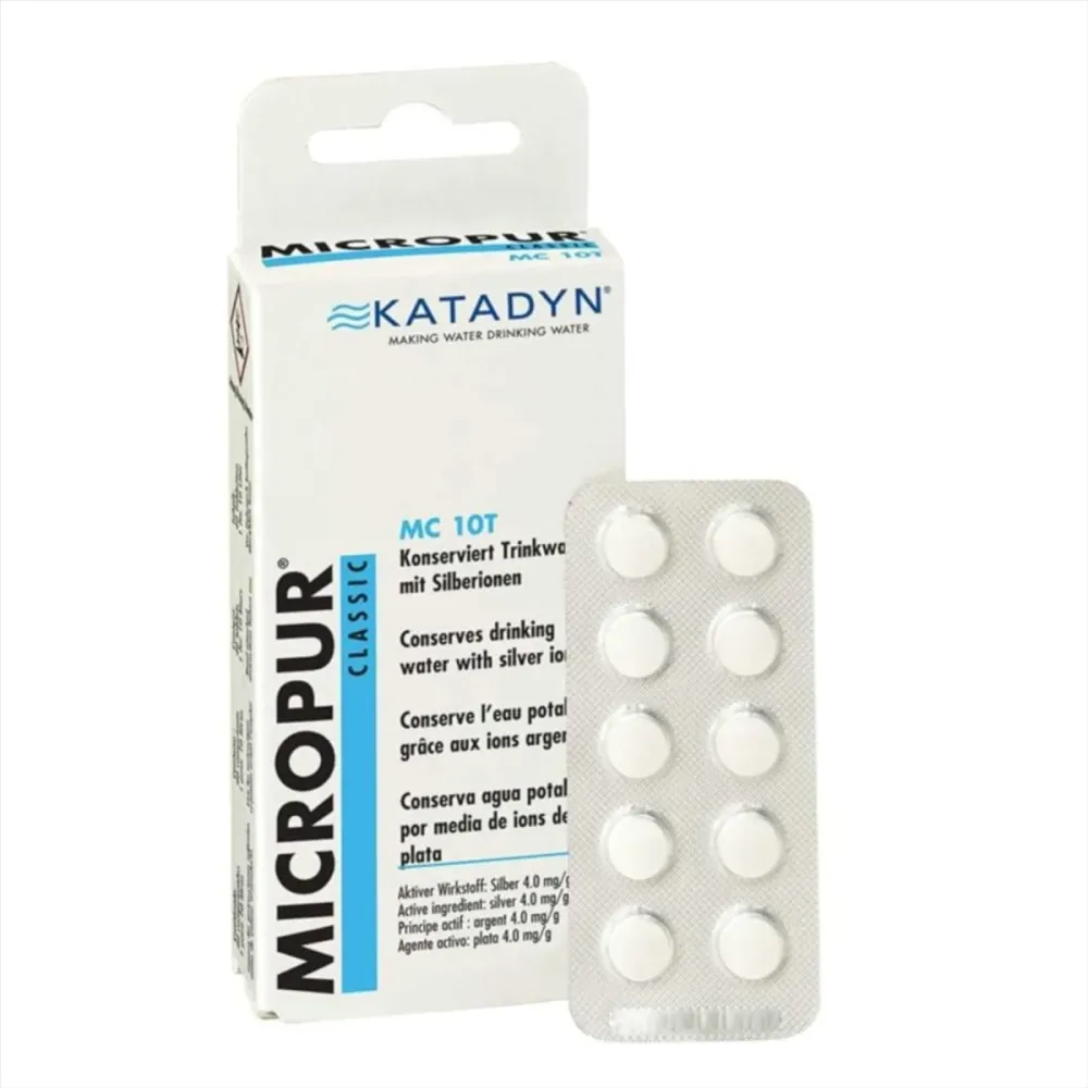Pastillas purificadoras de agua Katadyn Micropur Clásico MC 10T 40 unidades 10 L cada una