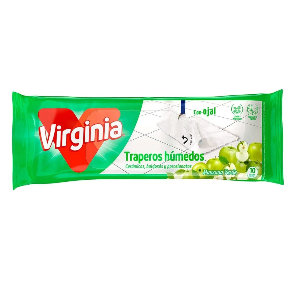 Trapero Húmedo Pisos Multiuso Manzana Verde 10 Un Pack de 3 Unidades
