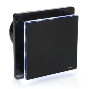 STERR BFS125LH-B - 125 mm Extractor de Baño, LED + con sensor de humedad, 160 m³/h, Negro