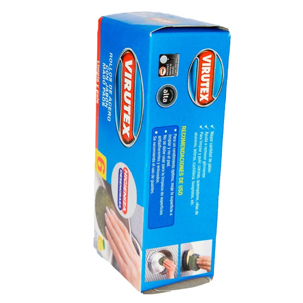 Fibras Metálicas Con Jabón Mago Pads 6 Un (Certificado Ecológico)
