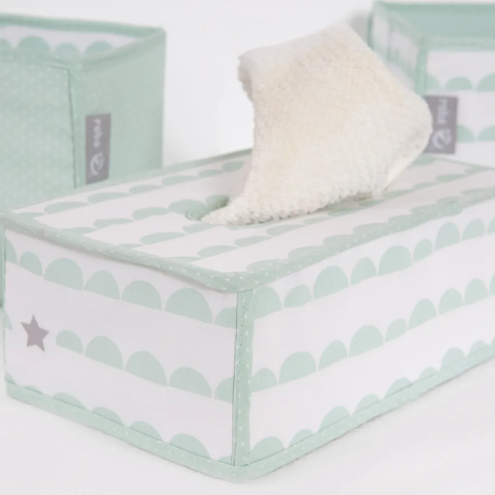 Set organizer per la cura 'Happy Cloud', 3 pezzi, 2 scatole per pannolini e accessori, 1 scatola per la salviettina umidif...