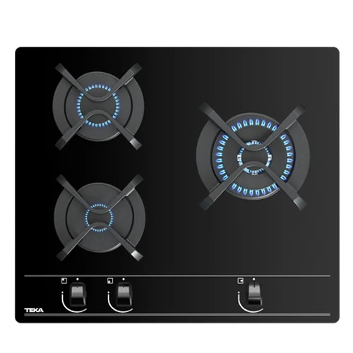 Cristalgas 3 fuegos 60cm Teka GBC 63010 KBN puro negro