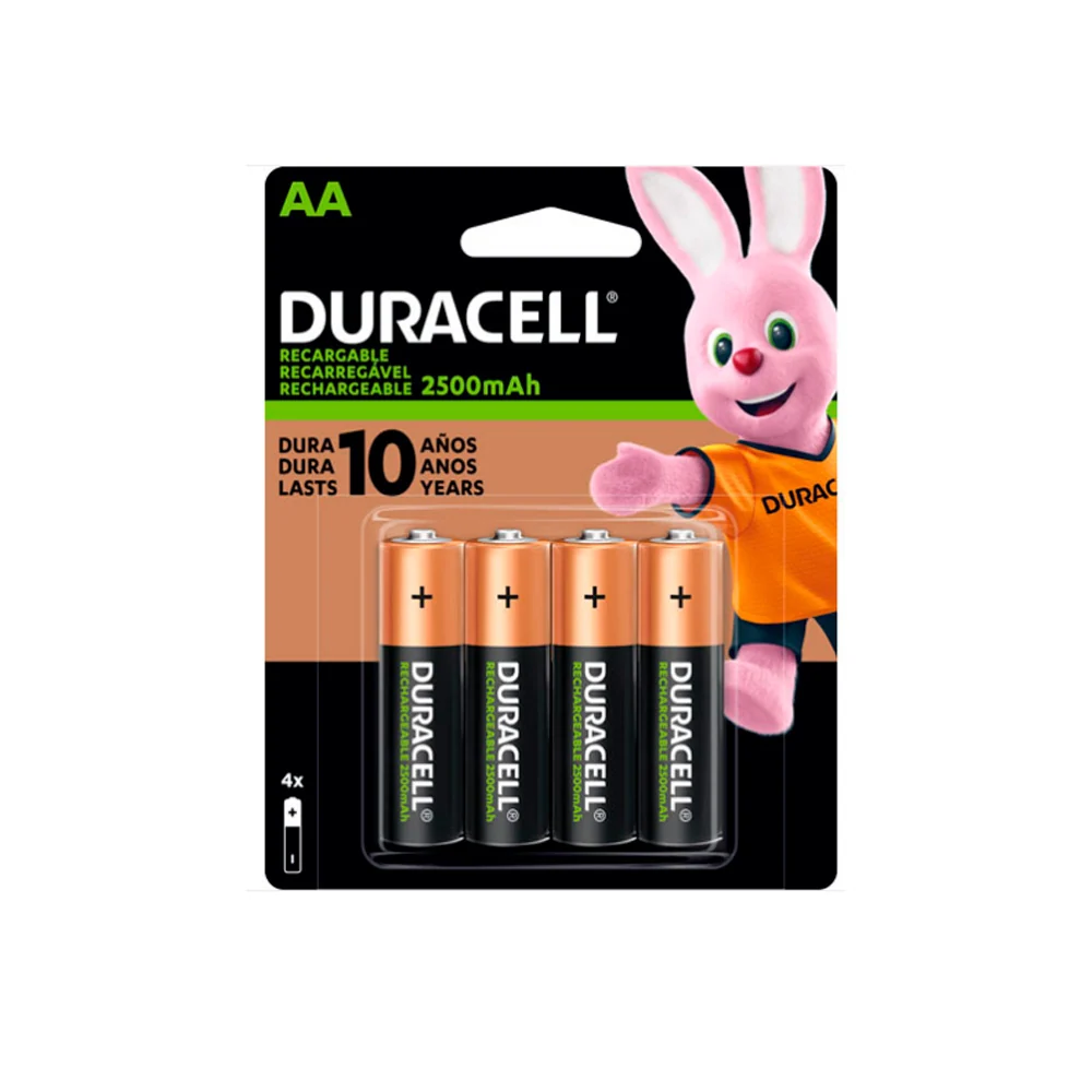 Blister de Pila Tipo AA Duracell (4 PZAS.) con Cargador Incluido