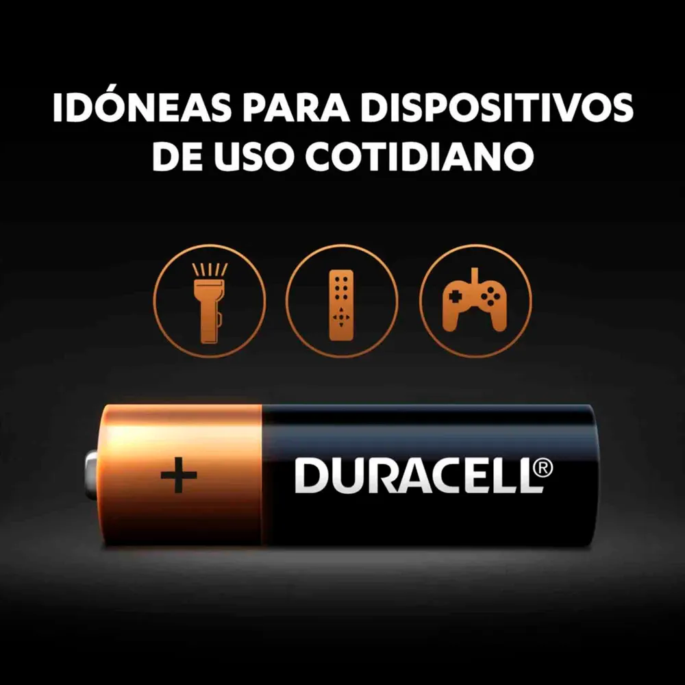 Pack de Pilas Duracell Pila Alcalina AA Pack 12 Unidades Display