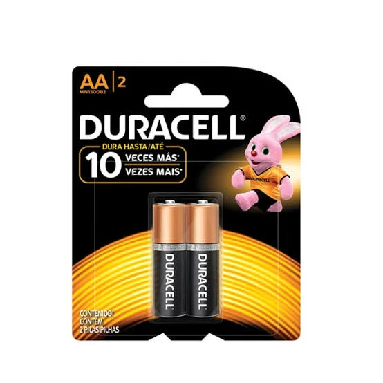 Pila AA 1.5v x2und - Duracell con Tecnologí de Larga Duración