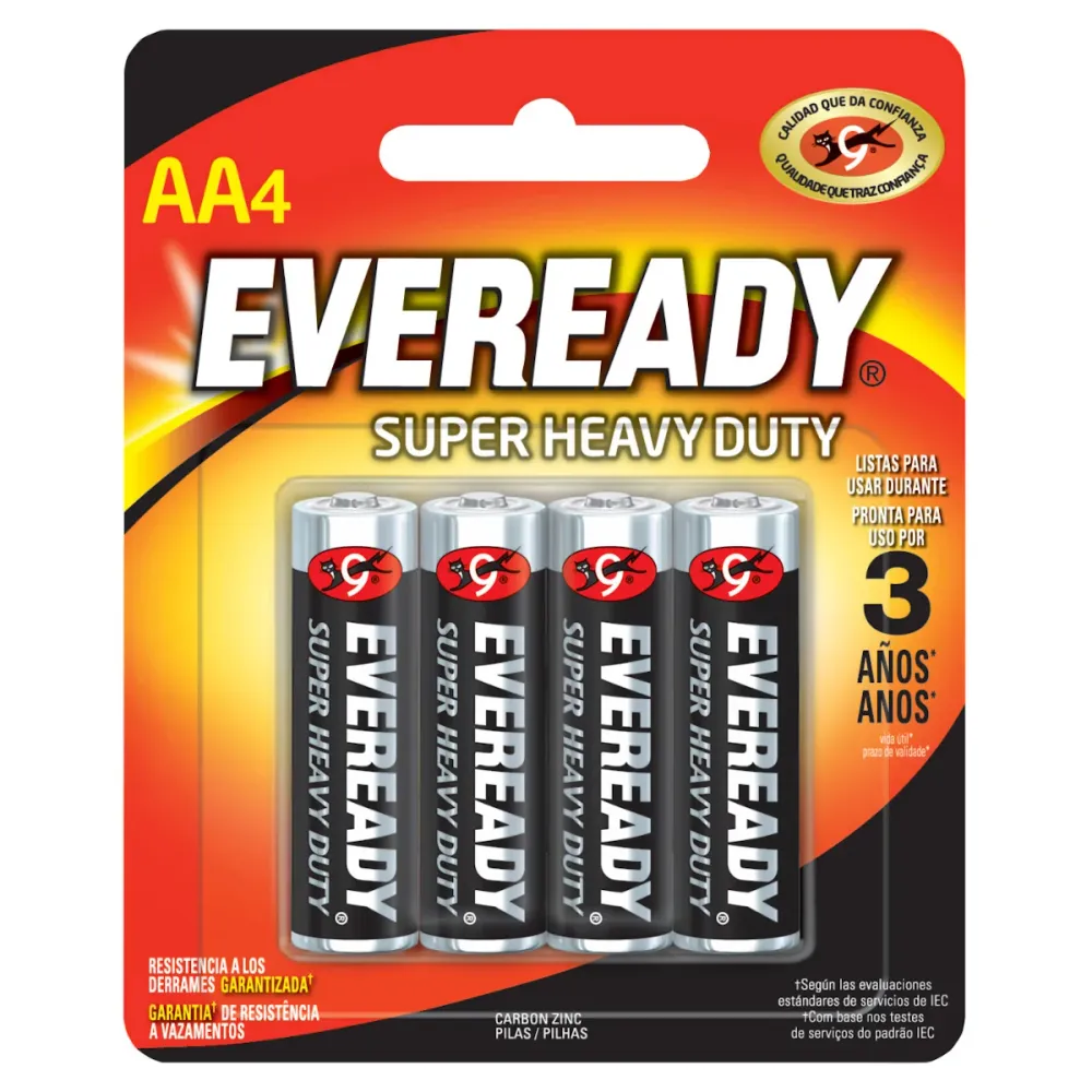 Pila alcalina Eveready® "AA", 4 piezas Surtek con Estuche de Almacenamiento