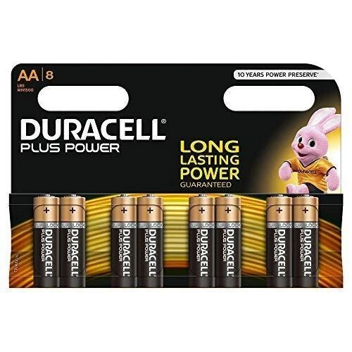 Pilas de Baterí 8 x PILA ALCALINA LR06 AA DURACELL PLUS POWER