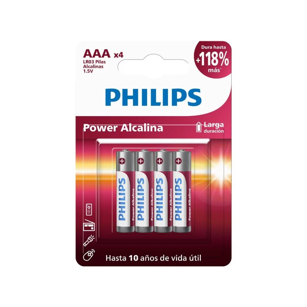 Baterí de 9V Pila Alcalina AAA Blister X4