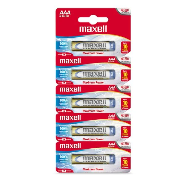 Baterías Alcalinas Maxell | AAA | 5 unidades con Cargador Incluido