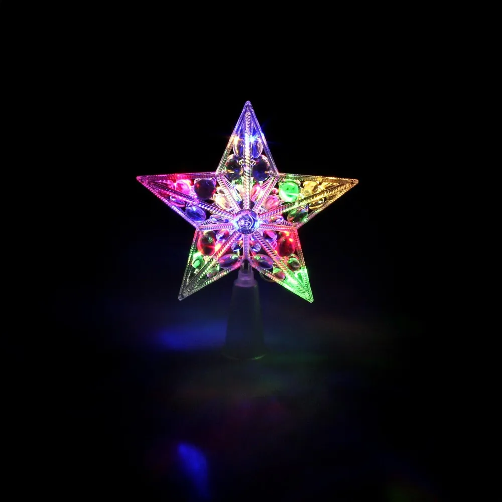 Luces Navidad Estrella Para Arbol Multicolor. Luz navidad interiores IP20. Actú 2 pilas AA (No incluidas) Listas para Usar