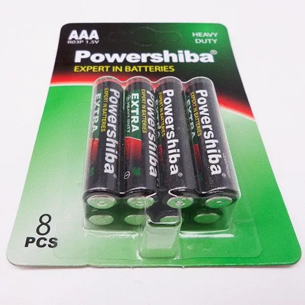Pack 8 pilas Poweshiba AAA larga duración de Baja Autodescarga