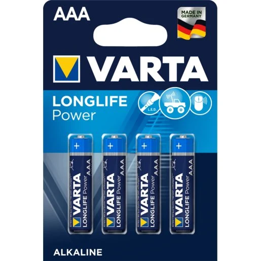 PILA VARTA AAA LR03 ALARGADO LIFE POWER con Estuche de Almacenamiento