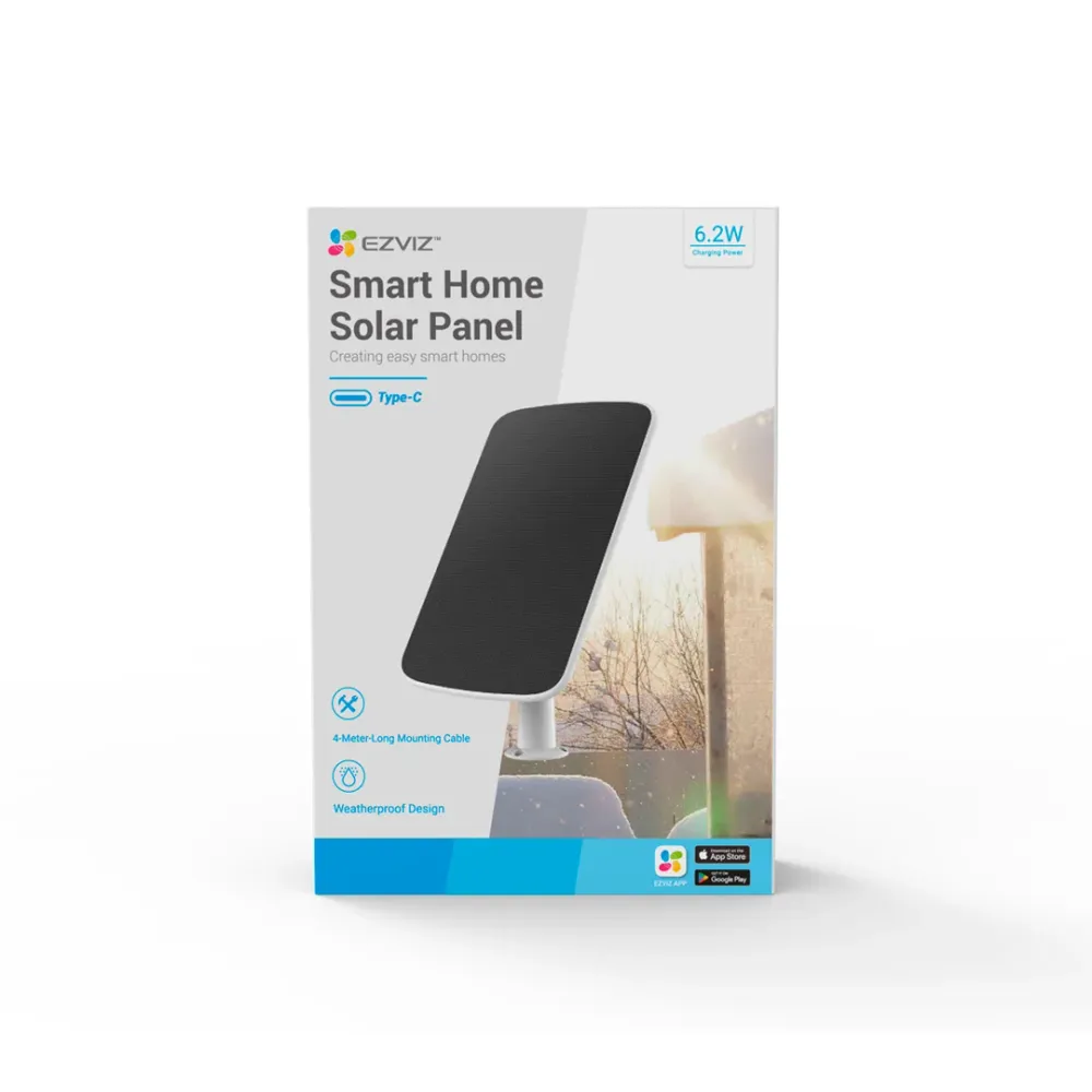 Panel Solar TIPO - C Para Cámara con Baterí | Recargables 1000 Veces |