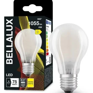 115378 LAMPARA CONVENCIONAL FIL LED E27 MATE 7,5W 2700K BELLALUX