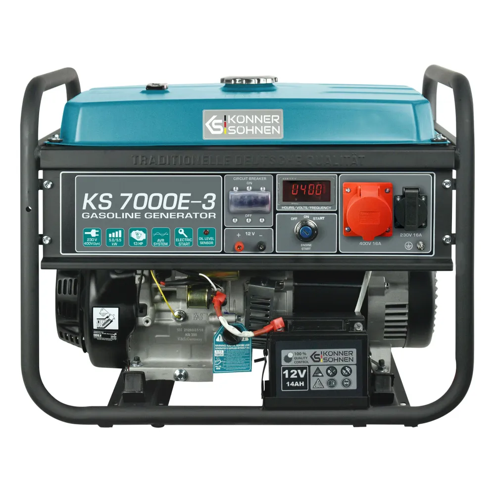 Alta Duración Benzin-Generator "Könner & Söhnen" KS 7000E-3