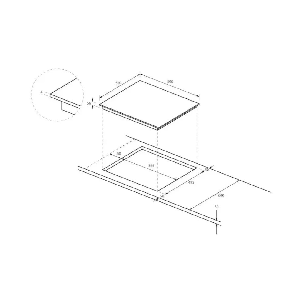 Alta Duración Placa vitrocerámica Haier HAIDSJ63MC 7,1 kW 3 zonas WiFi negro 59 cm