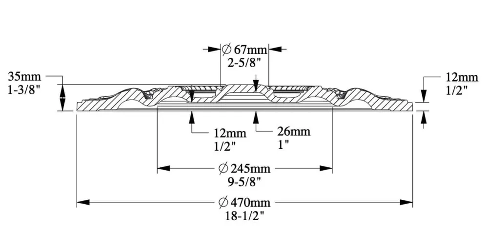 Baterías Recargables Rosette | Ø 47 cm, Höhe 3,5 cm | Elemento decorativo R17