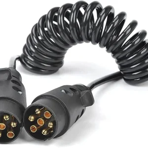Cable Extensión 7 Pines Espiral 3.5M Alta Resistencia Remolques con Estuche de Almacenamiento