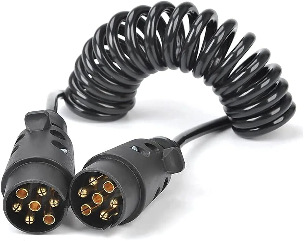 Cable Extensión 7 Pines Espiral 3.5M Alta Resistencia Remolques con Estuche de Almacenamiento