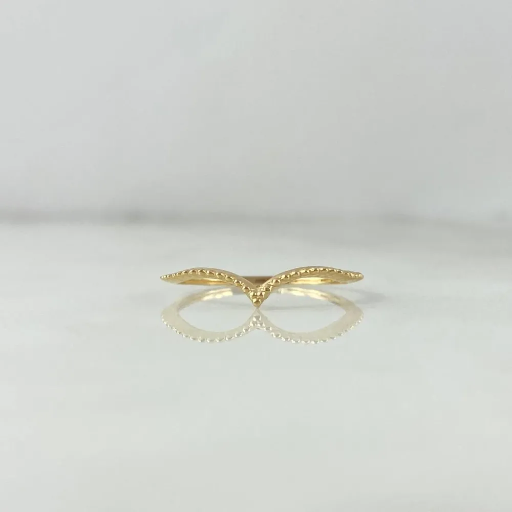 Certificadas CE Anillo Tiara En V 0.7gr / T7 1/4 / Oro Amarillo ©
