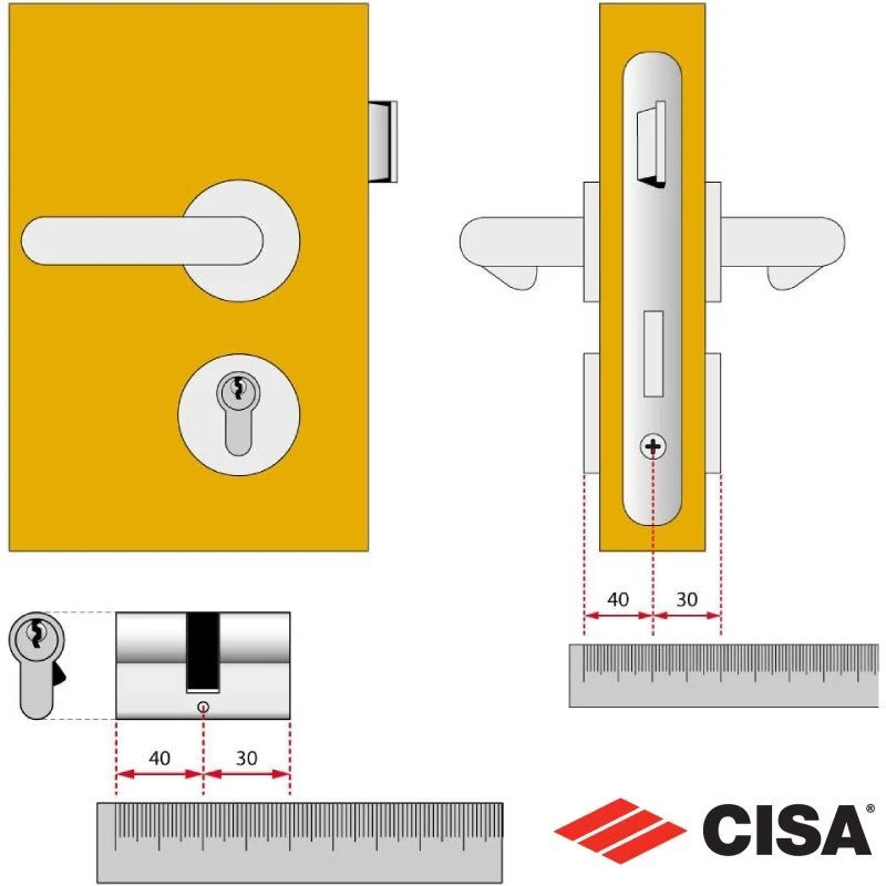 Cylindre (Canon) en Laiton 7cm – 3Clés Cisa