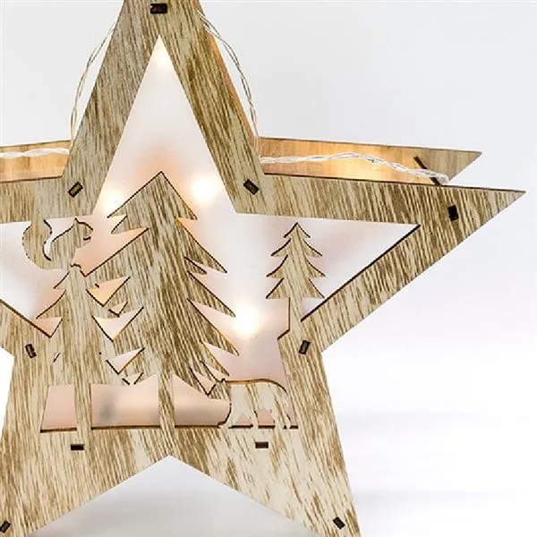 Estrella navideñ bosque decorado 7 LED 32x30x6,5 cm para Dispositivos de Alto Consumo