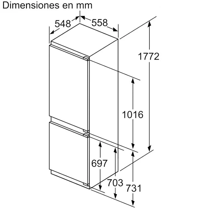 Frigorífico Combi integrable Balay 3KID767F con Estuche de Almacenamiento