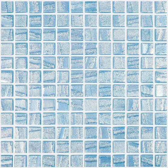 Mosaico De Vidrio Antideslizante 31.7X31.7cm Celeste - Vidrepur Aqua | Recargables 1000 Veces |