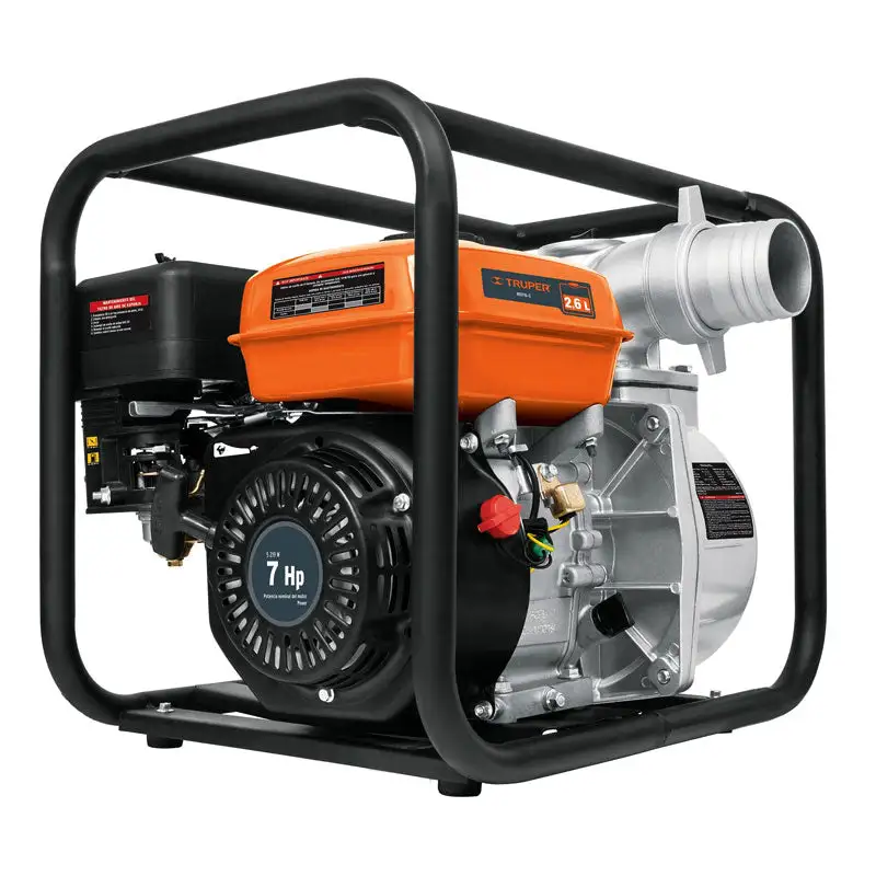 Motobomba autocebante 3" x 3" gasolina 7 hp, truper con Cargador Incluido